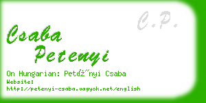 csaba petenyi business card